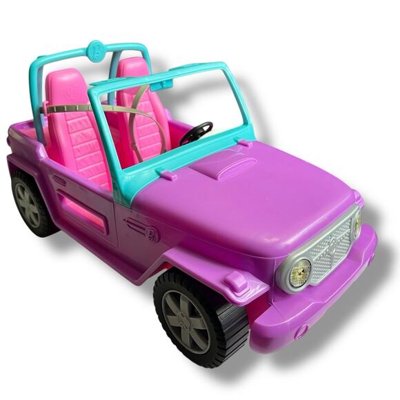 Barbie Doll Jeep 2019 Pink Purple Blue Two Door Vehicle Off Road Car Mattel - Picture 1 of 11